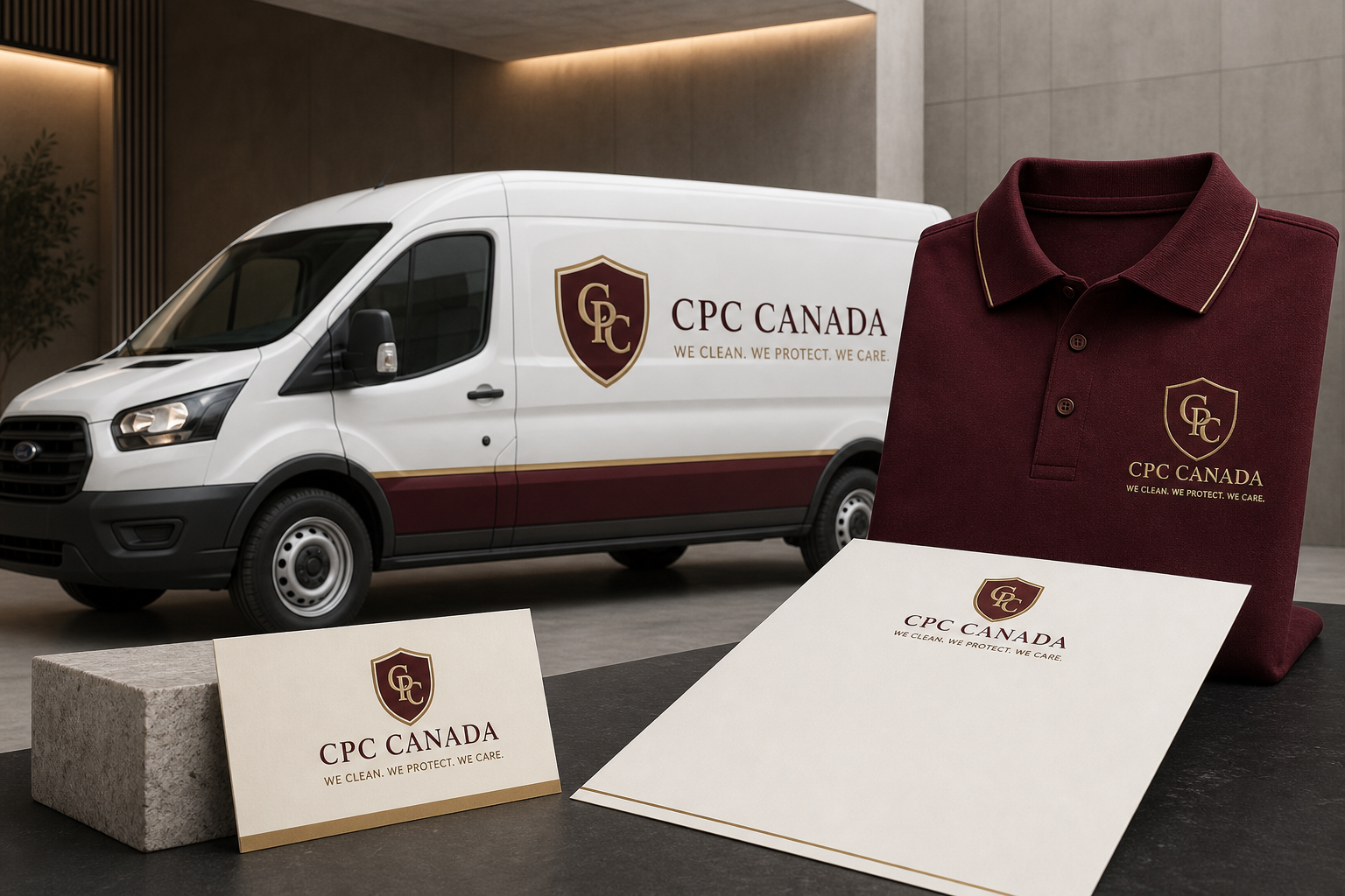 CPC Canada vehicle, uniform and stationery brand applications
